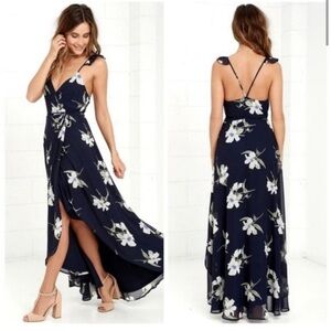 All Mine Navy Blue Floral Print Dress